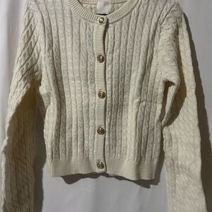 H&M Cream Cable Knit Cardigan
